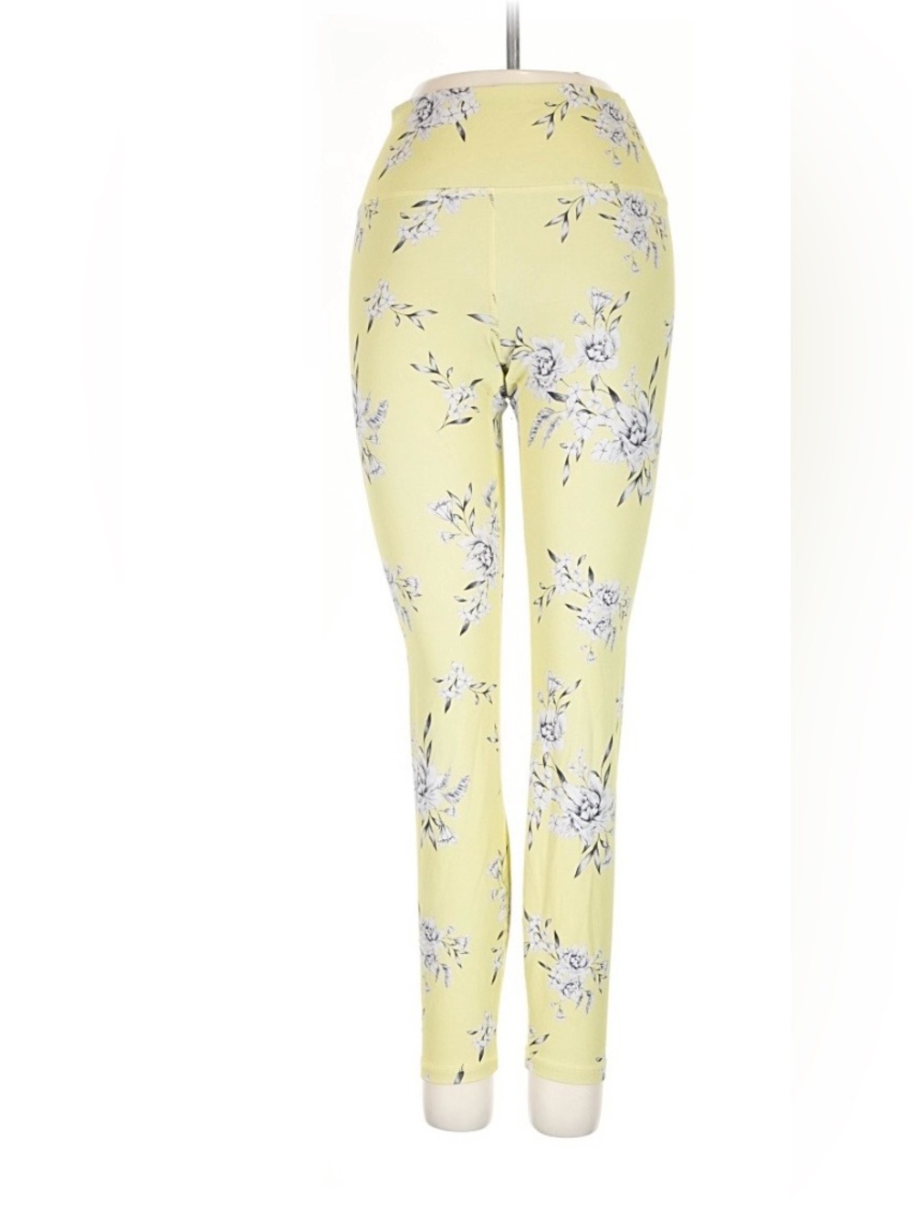 Spiritual Gangster yellow and gray Floral High-Waist Leggings